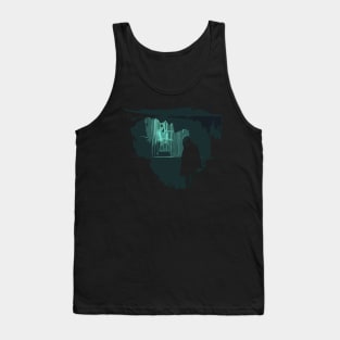 Mysterious Coated Man In Shady Alley Tank Top